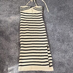 Striped Halter Knit Dress